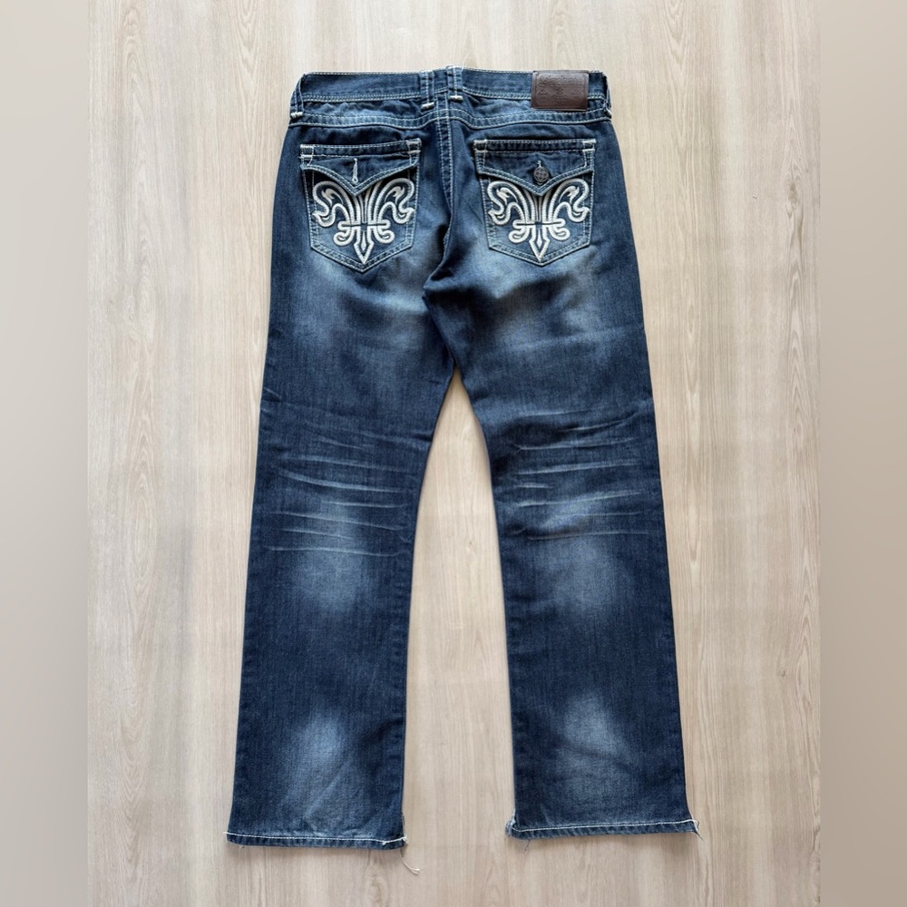 Vtg Y2K Archaic Premium Jeans Le Fleur Embroidered Sz 34